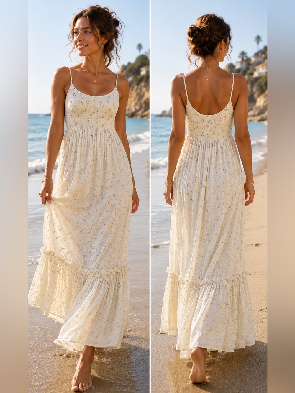 Urban Outfitters Women’s Ashton Floral Ruffle Top Long Dress Size Small